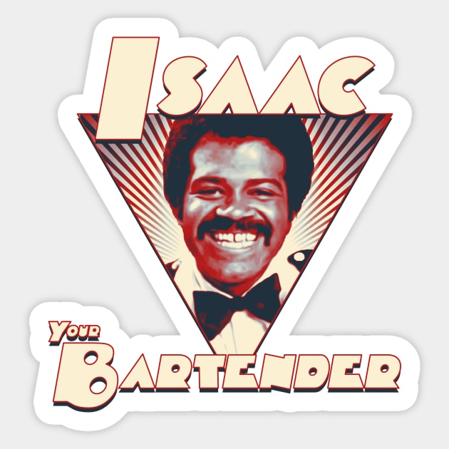 Isaac, your Bartender Sticker by Doc Multiverse Designs